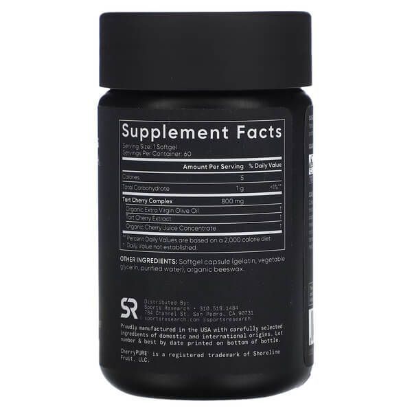 Sports Research Tart Cherry Fruit Complex 60 рідких капсул фото