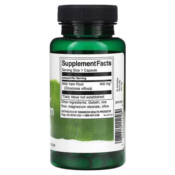 Swanson Wild Yam Full Spectrum 400 mg 60 капсул фото