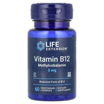 Life Extension Vitamin B12 Methylcobalamin 5000 mcg 60 льодяників LEX-15376 фото