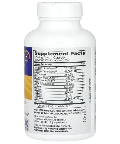 Enzymedica Digest Complete Enzyme Formula 240 капсул - Enzymedica