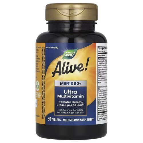 Nature's Way Alive! Men's 50+ Ultra Potency Complete Multivitamin 60 таблеток - Nature's Way