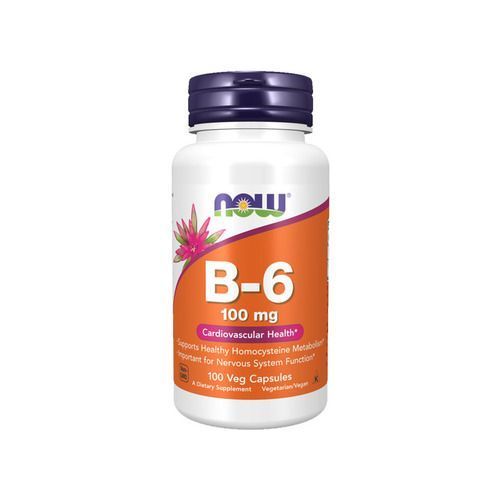 NOW B-6 100 mg 100 капсул NOW FOODS купити в Україні