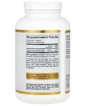California Gold Nutrition Gold Vitamin C 500 mg 240 капсул California Gold Nutrition купити в Україні