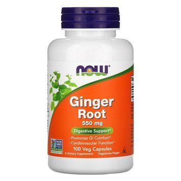 NOW Ginger Root 550 mg 100 капс NOW FOODS купити в Україні