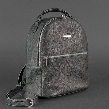 Шкіряний жіночий міні-рюкзак Kylie чорний BN-BAG-22-onyx фото