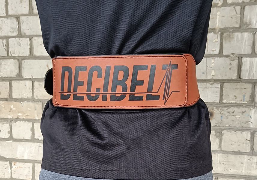 Пояс атлетичний EasyFit DeciBelt (шкіра) коричневий XL EF-BRXL фото