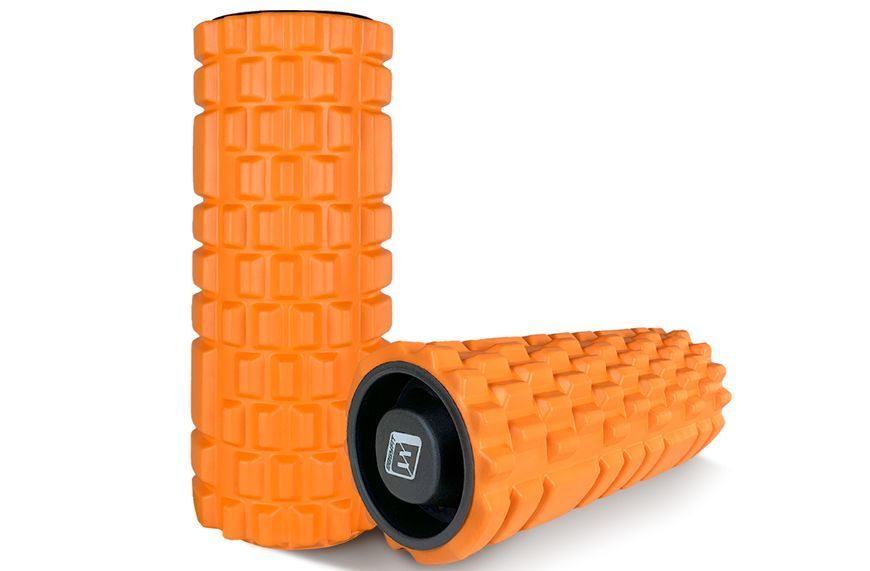 Масажний ролик EasyFit Grid Roller 33 см v.1.1 міцний масажер (помаранчевий) фото