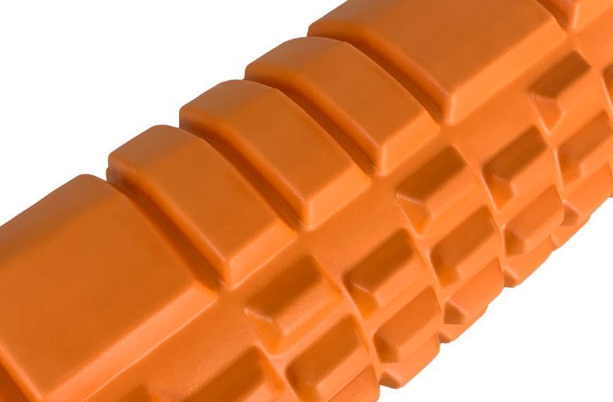 Масажний ролик EasyFit Grid Roller 33 см v.1.1 міцний масажер (помаранчевий) фото