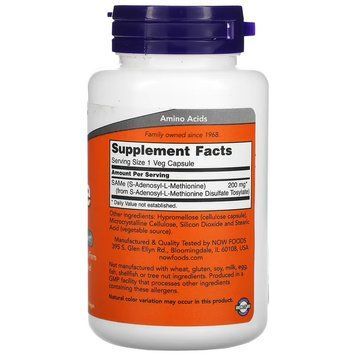 NOW SAMe 200 mg 60 капсул NOW FOODS купити в Україні