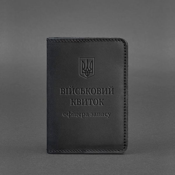 Шкіряна обкладинка для військового квитка офіцера запасу 8.0 чорна Crazy Horse BN-OP-8-g-kr фото