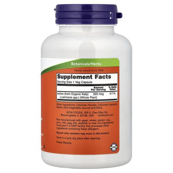 NOW Kelp 325 mcg 250 капсул NOW FOODS купити в Україні