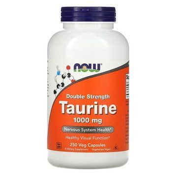 NOW Taurine 1000 mg 250 капсул NOW FOODS купити в Україні