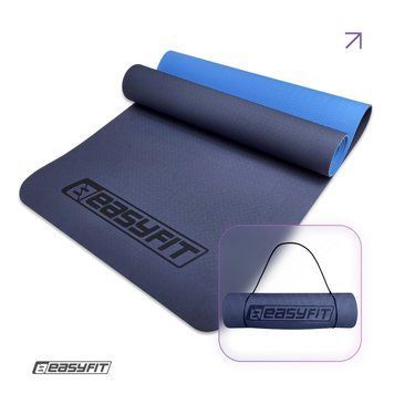 Коврик для йоги и фитнеса EasyFit TPE+TC 6 мм двухслойный синий-голубой EF-1924-BLB фото