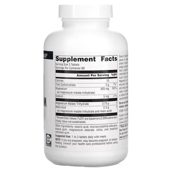 Source Naturals Magnesium Malate 180 таблеток SNS-00262 фото