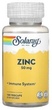Solaray Zinc 50 mg 100 рослинних капсул Solaray купити в Україні