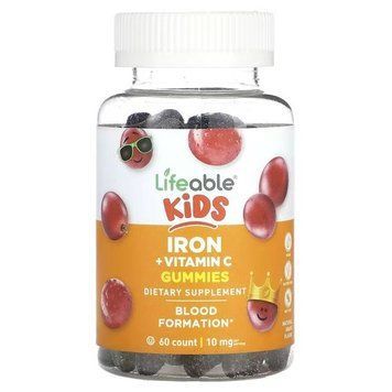 Lifeable Kids Iron + Vitamin C 10 mg 60 жувальних цукерок LFB-73105 фото
