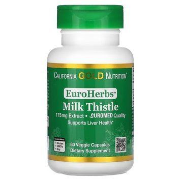 California Gold Nutrition Milk Thistle Extract 175 mg 60 рослинних капсул California Gold Nutrition купити в Україні