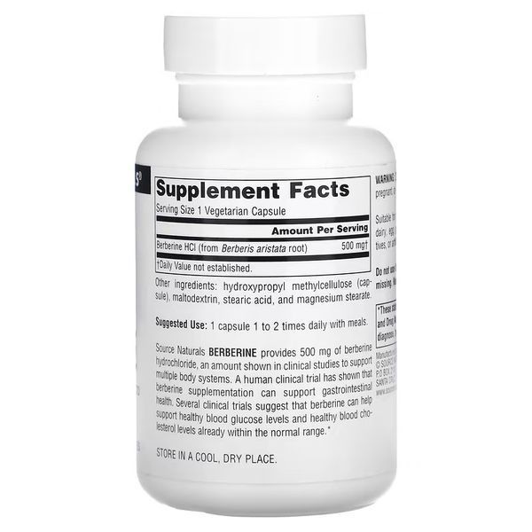 Source Naturals Berberine 500 mg 60 капсул фото