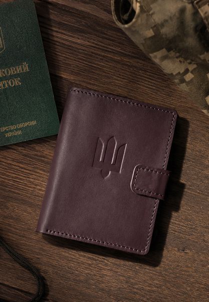 Обкладинка-портмоне для військового квитка та посвідчення УБД бордова краст BN-OP-37-vin фото
