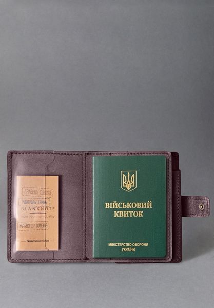 Обкладинка-портмоне для військового квитка та посвідчення УБД бордова краст BN-OP-37-vin фото