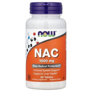 NOW NAC 1000 mg 60 таблеток - NOW FOODS