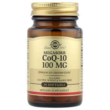 Solgar Megasorb CoQ-10 100 mg 30 рідких капсул - Solgar