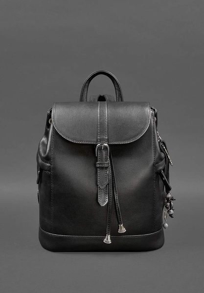 Шкіряний жіночий рюкзак Олсен чорний краст BN-BAG-13-g фото