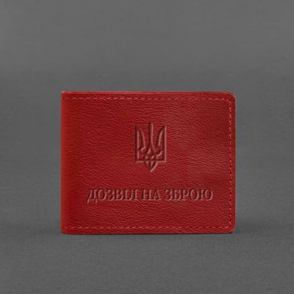 Шкіряна обкладинка для дозволу на зброю червона - BlankNote