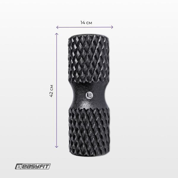 Масажний ролик EasyFit Grid Roller EPP 42 см EF-2043-BK фото