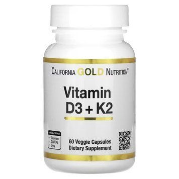 California Gold Nutrition Vitamin D3 + K2 5000IU/120mcg 60 капсул CGN-02332 фото