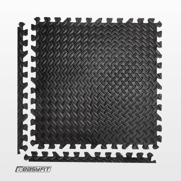 Татамі мат EasyFit SwallowTail 4 шт (60х60х1 см) пазл хвіст ластівки з бортиком  купити в Україні