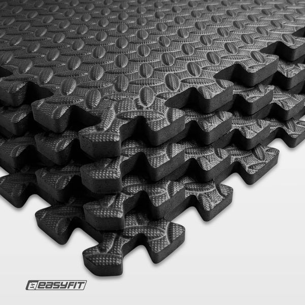 Татамі мат EasyFit SwallowTail 4 шт (60х60х1 см) пазл хвіст ластівки з бортиком  купити в Україні