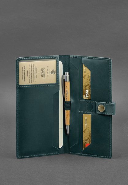 Шкіряний тревел-кейс (органайзер для документів) 6.0 зелений фото