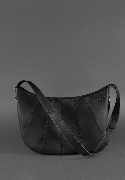 Шкіряна жіноча сумка Круасан чорна Crazy Horse BN-BAG-12-g-kr фото