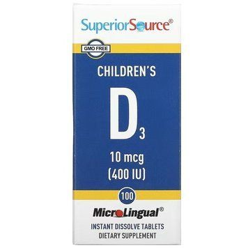 Superior Source Children's D3 400 IU 100 швидкорозчинних таблеток (10.2026)  купити в Україні
