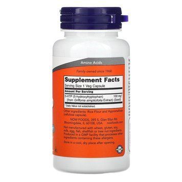 NOW 5-HTP 100 mg 60 капсул NOW FOODS купити в Україні