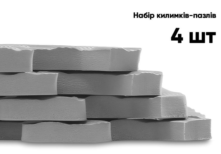 Татамі мат EasyFit SwallowTail 4 шт (60х60х1 см) пазл хвіст ластівки сірий фото