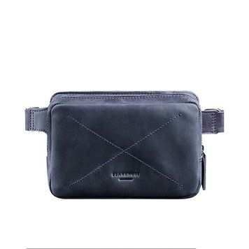 Шкіряна поясна сумка Dropbag Mini синя BN-BAG-6-nn фото