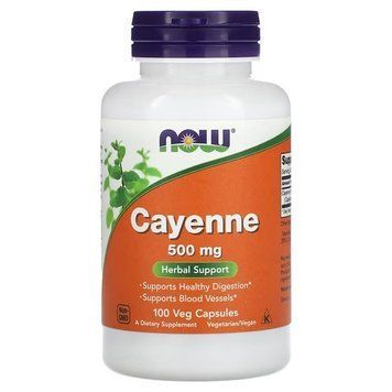 NOW Cayenne 500 mg 100 капсул NOW-04625 фото