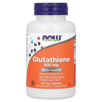 NOW Glutathione 500 mg 60 капсул - NOW FOODS