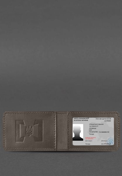 Шкіряна обкладинка для посвідчення БЕБ (Бюро економічної безпеки України) Темно-бежева BN-OP-33-beige фото