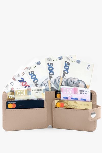 Шкіряне портмоне Mini 2.2 світло-бежевий TW-PM-2-2-light-beige фото