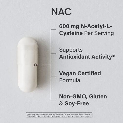 Sports Research NAC (N-Acetyl-Cysteine) 600 mg 90 вегетаріанських капсул SRE-09156 фото