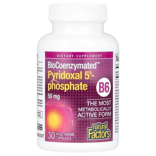 Natural Factors BioCoenzymated B6 Pyridoxal 5'-Phosphate 50 mg 30 капсул NFS-01252 фото