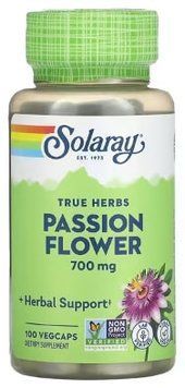 Solaray True Herbs Passion Flower 700 mg 100 рослинних капсул Solaray купити в Україні