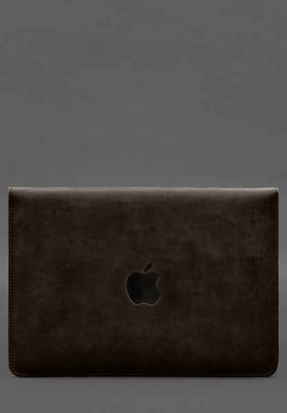 Чохол-конверт із клапаном шкіра+фетр для MacBook 15" Темно-коричневий Crazy Horse BN-GC-15-1-o-felt-d фото