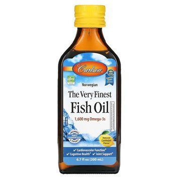 Carlson Labs Fish Oil Omega-3 1,600 mg 200 мл, Лимон CAR-1540 фото