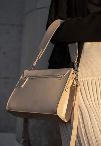 Жіноча&nbsp;шкіряна&nbsp;сумка&nbsp;Liv&nbsp;бежевий краст TW-Liv-beige фото
