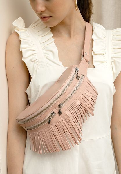 Шкіряна жіноча сумка на пояс Spirit світло-бежева краст BN-BAG-15-light-beige фото