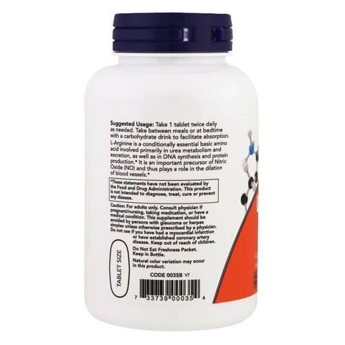 NOW L-Arginine 1000 mg 120 таблеток NOW-00035 фото
